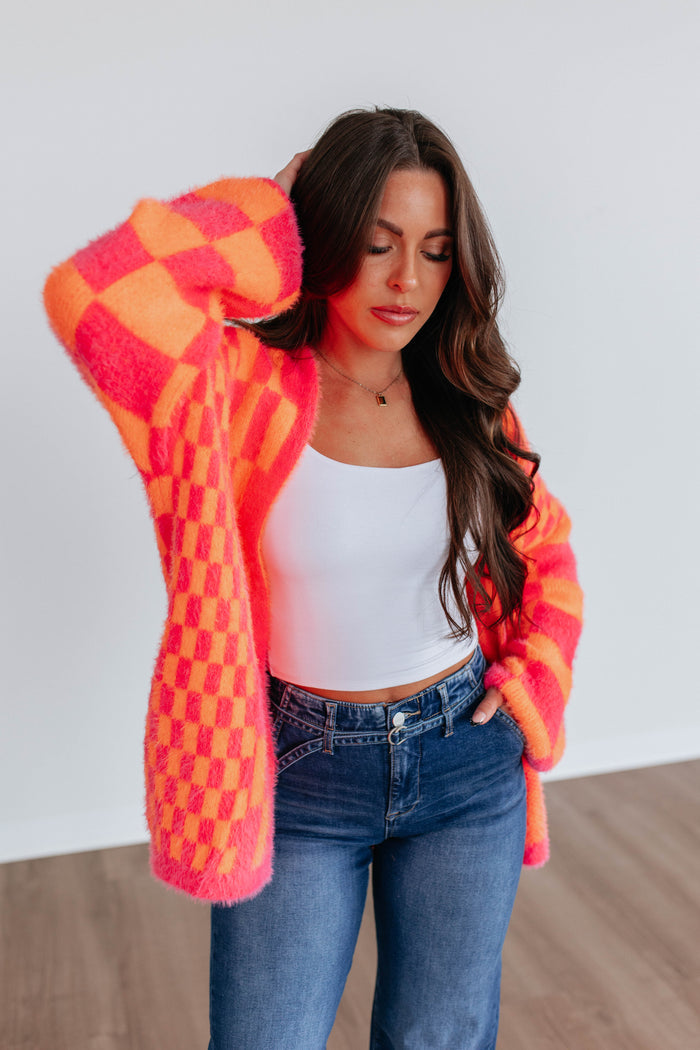Kristy Checkered Cardigan