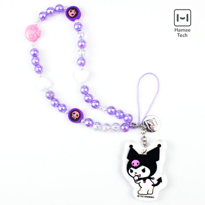 Kuromi Beaded Charm Mobile Phone Wrist Strap Accessory Hamee.com - Hamee US
