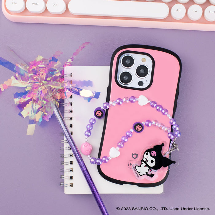 Kuromi Beaded Charm Mobile Phone Wrist Strap Accessory Hamee.com - Hamee US