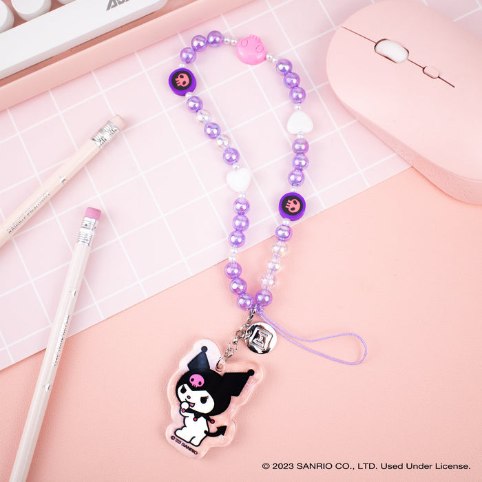 Kuromi Beaded Charm Mobile Phone Wrist Strap Accessory Hamee.com - Hamee US