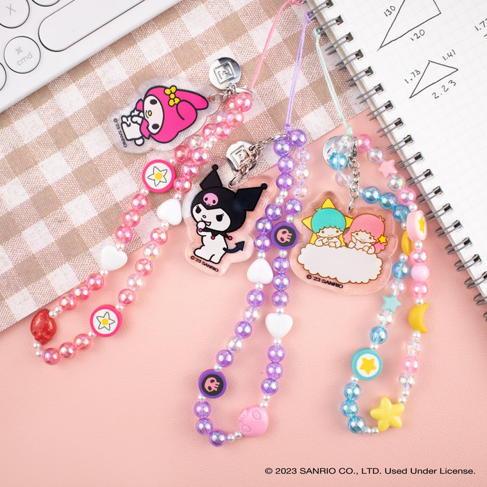 Kuromi Beaded Charm Mobile Phone Wrist Strap Accessory Hamee.com - Hamee US