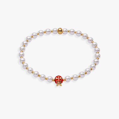 Ladybug Pearl Stretch Bracelet