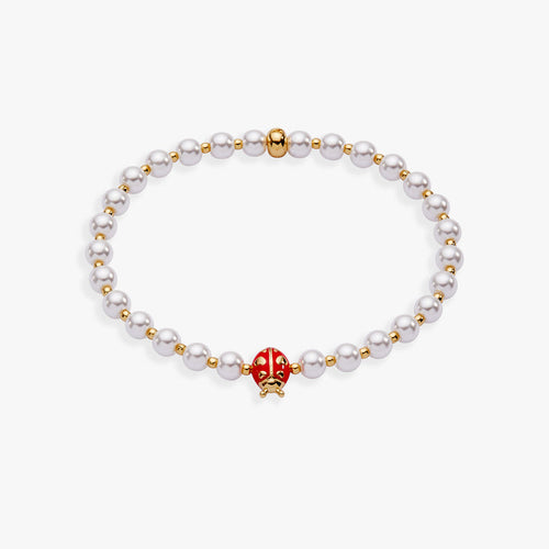 Ladybug Pearl Stretch Bracelet