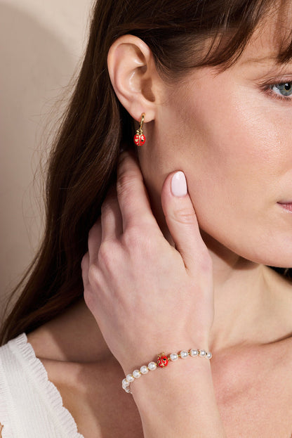Ladybug Pearl Stretch Bracelet