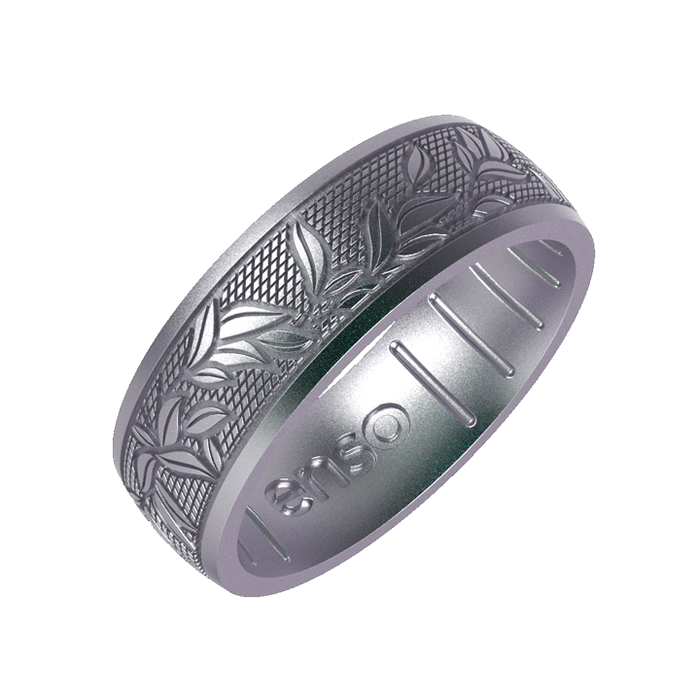 Etched Signature Silicone Ring - Laurel - Icy Silver