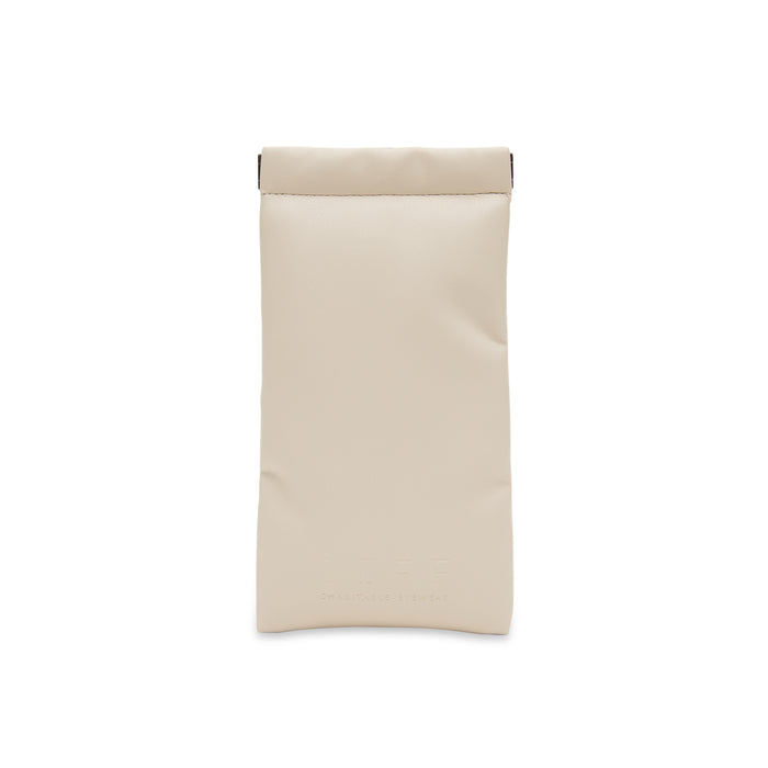 diff eyewear leather pouch in cream front view