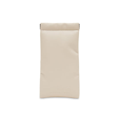 diff eyewear leather pouch in cream front view