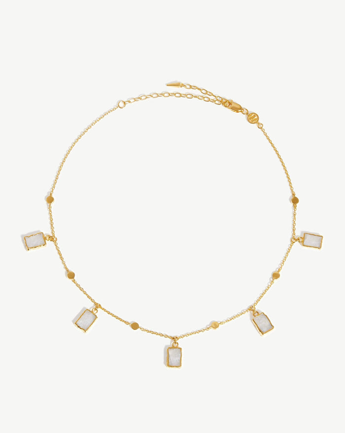 Lena Charm Choker | 18ct Gold Plated Vermeil/Rainbow Moonstone Necklaces Missoma