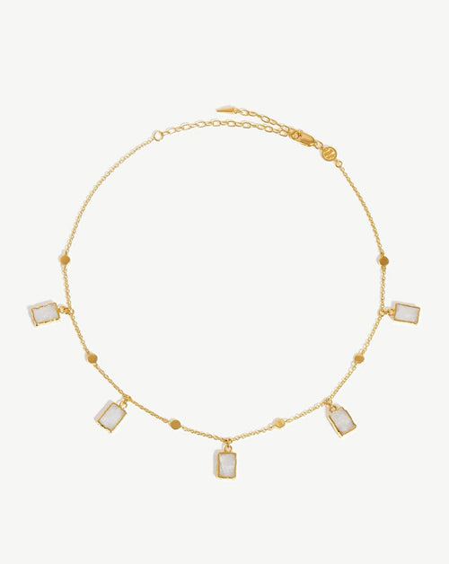 Lena Charm Choker | 18ct Gold Plated Vermeil/Rainbow Moonstone Necklaces Missoma