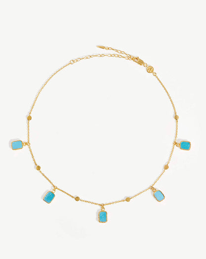 Lena Charm Choker | 18ct Gold Plated Vermeil/Turquoise Necklaces Missoma