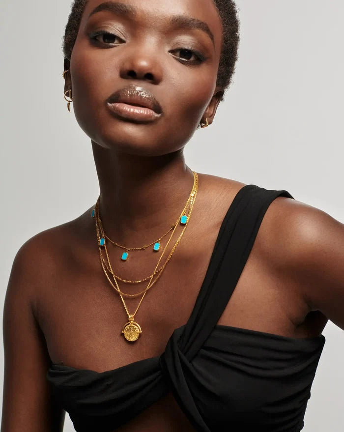 Lena Charm Choker | 18ct Gold Plated/Turquoise Necklaces Missoma