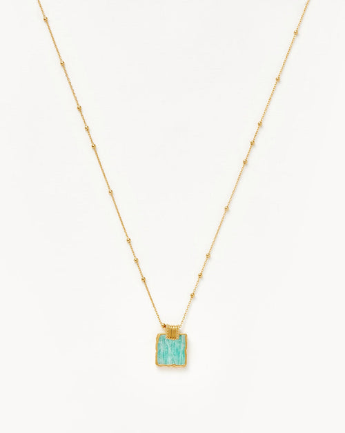 Lena Charm Necklace | 18ct Gold Plated Vermeil/Amazonite Necklaces Missoma