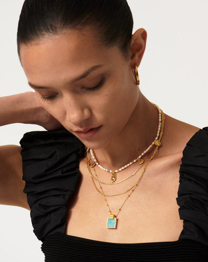 Lena Charm Necklace | 18ct Gold Plated/Amazonite Necklaces Missoma