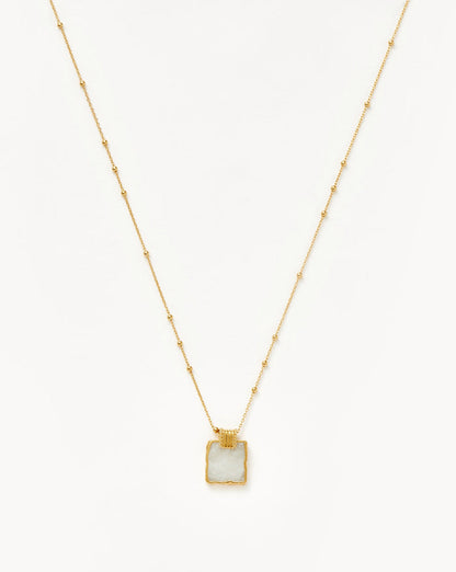 Lena Charm Necklace | 18ct Gold Plated Vermeil/Rainbow Moonstone Necklaces Missoma