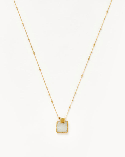 Lena Charm Necklace | 18ct Gold Plated Vermeil/Rainbow Moonstone Necklaces Missoma