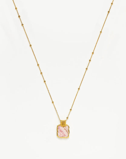 Lena Charm Necklace | 18ct Gold Plated Vermeil/Rhodochrosite Necklaces Missoma