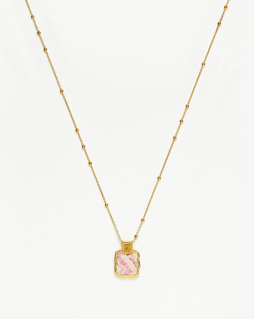 Lena Charm Necklace | 18ct Gold Plated Vermeil/Rhodochrosite Necklaces Missoma