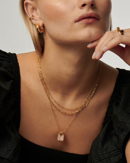 Lena Charm Necklace | 18ct Gold Plated Vermeil/Rhodochrosite Necklaces Missoma