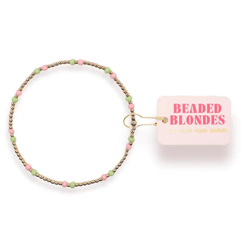 Light Pink and Light Green Two Toned Dainty Poppi Bracelet