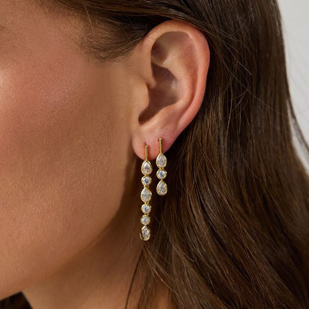 Linea Bezel Drip Earring