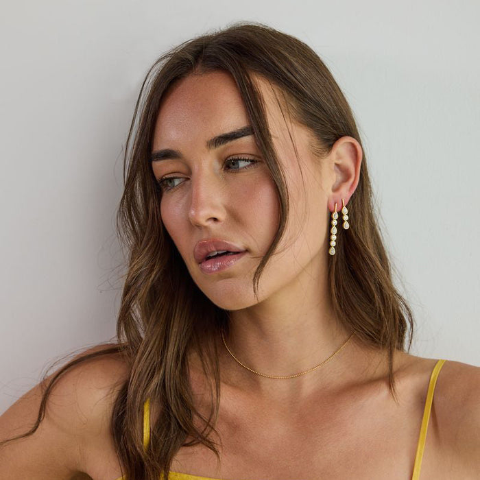 Linea Bezel Drip Earring