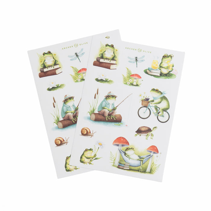 Stickers:  Literary Frog - Archer and Olive
