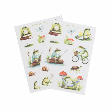 Stickers:  Literary Frog - Archer and Olive