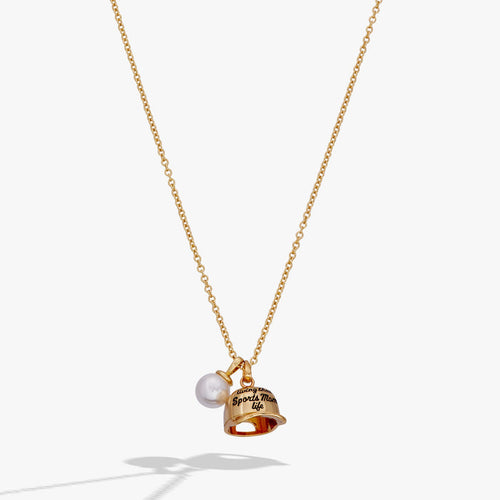 'Living That Sports Mom Life' Baseball Charm Necklace