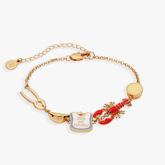 Lobster Boil 'Let's Get Crackin!' Inline Charm Bracelet