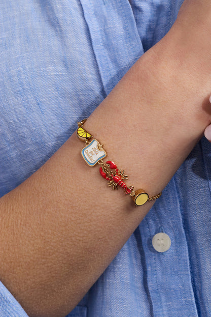 Lobster Boil 'Let's Get Crackin!' Inline Charm Bracelet