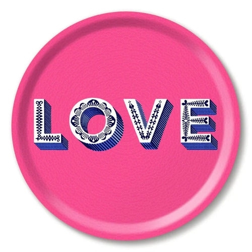 LOVE PINK ROUND TRAY