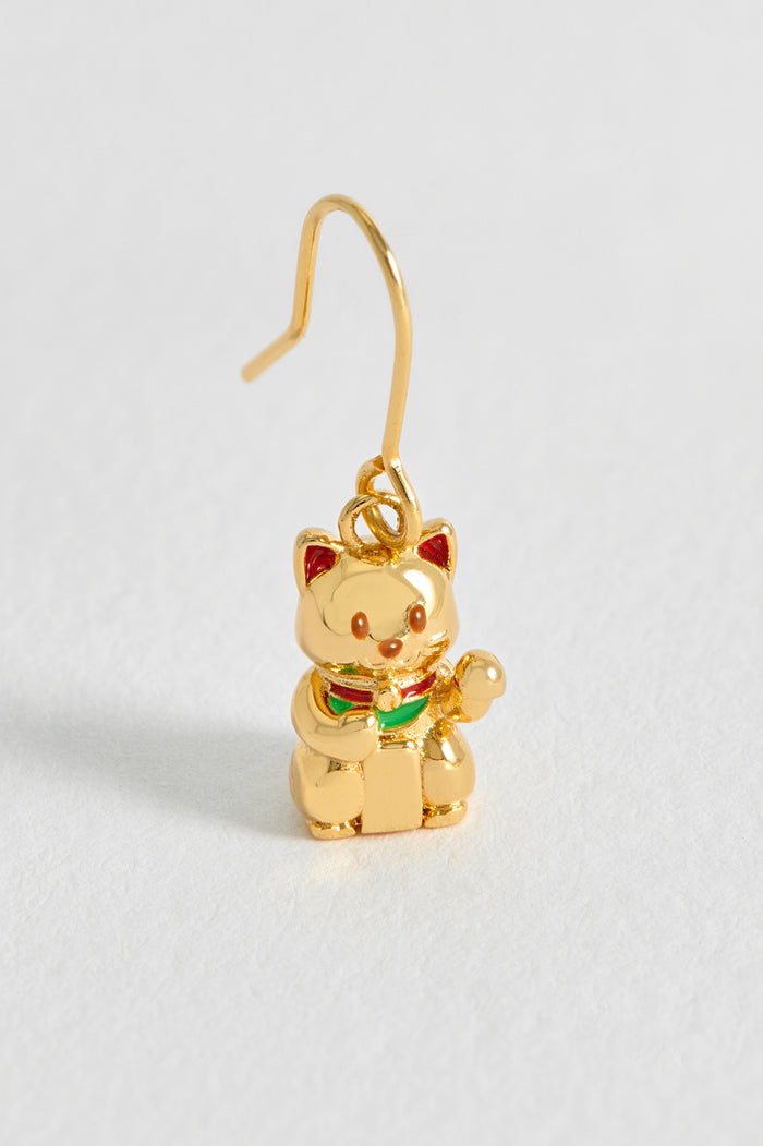 Lucky Cat Hook Earrings