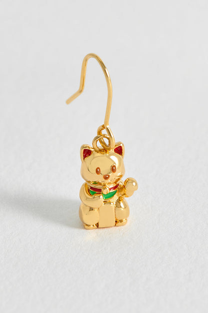 Lucky Cat Hook Earrings