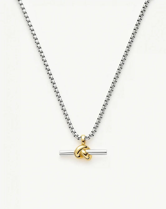 Lucy Williams Chunky Knot T-Bar Necklace | Mixed Metal Necklaces Missoma