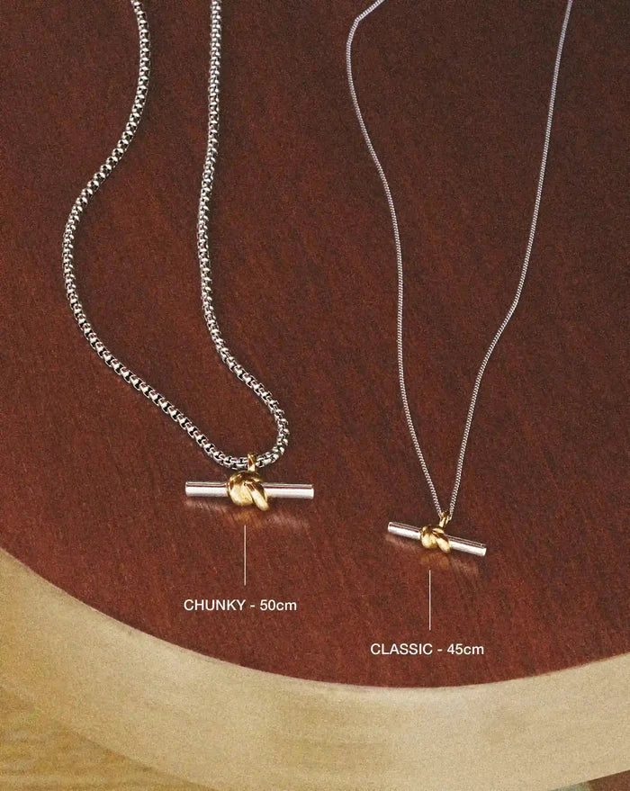 Lucy Williams Chunky Knot T-Bar Necklace | Mixed Metal Necklaces Missoma