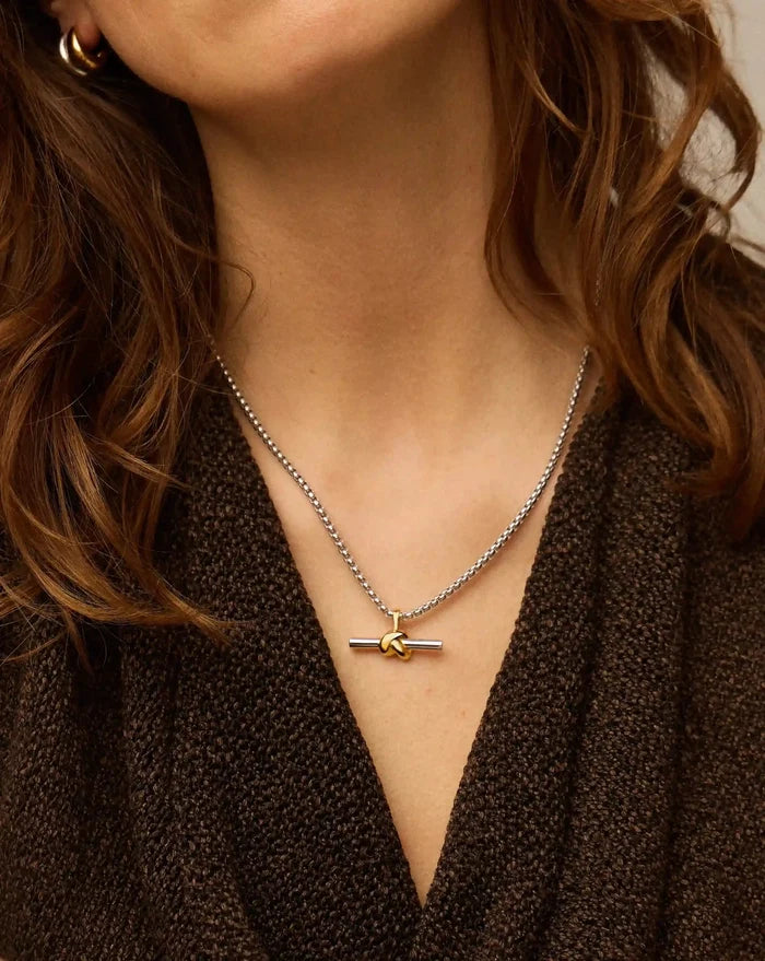Lucy Williams Chunky Knot T-Bar Necklace | Mixed Metal Necklaces Missoma
