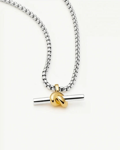Lucy Williams Chunky Knot T-Bar Necklace | Mixed Metal Necklaces Missoma
