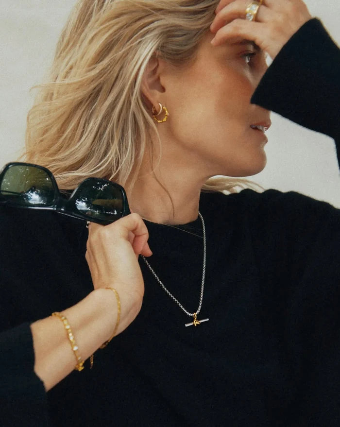 Lucy Williams Chunky Knot T-Bar Necklace | Mixed Metal Necklaces Missoma