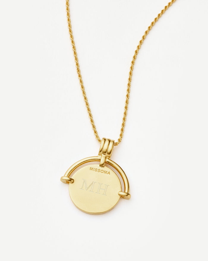Lucy Williams Medium Engravable Roman Arc Coin Necklace | 18ct Gold Plated Necklaces Missoma