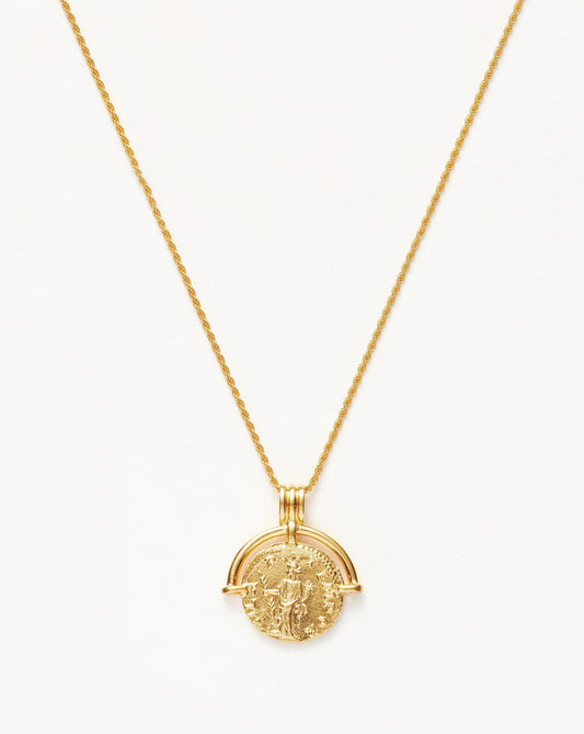 Lucy Williams Engravable Roman Arc Coin Necklace | 18ct Gold Plated Necklaces Missoma