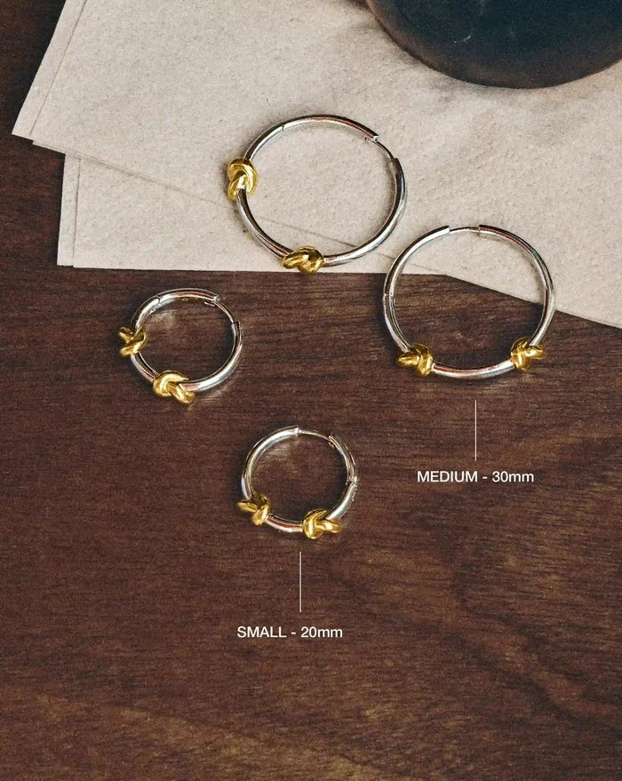 Lucy Williams Medium Knot Hoop Earrings | Mixed Metal Earrings Missoma