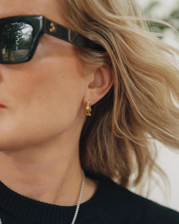 Lucy Williams Tennis Small Hoop Earrings | 18k Gold Plated Earrings Missoma