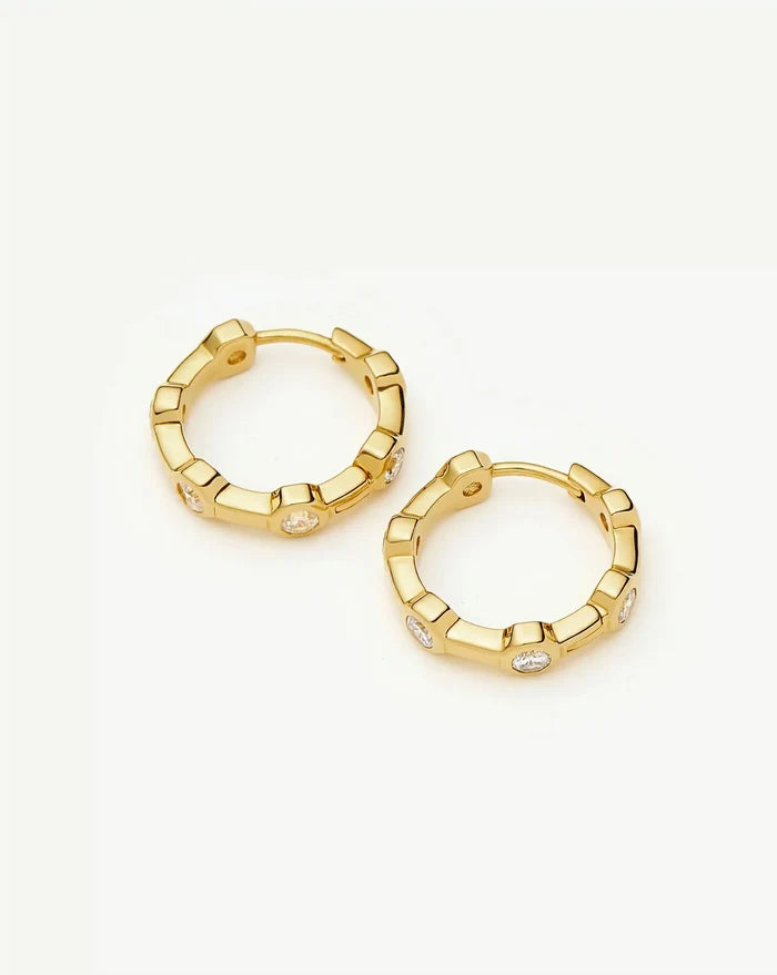 Lucy Williams Tennis Small Hoop Earrings | 18k Gold Plated Earrings Missoma