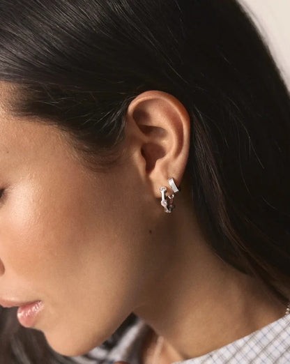 Lucy Williams Tennis Small Hoop Earrings | Silver Plated Earrings Missoma