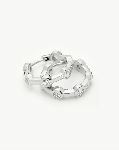 Lucy Williams Tennis Small Hoop Earrings | Silver Plated Earrings Missoma