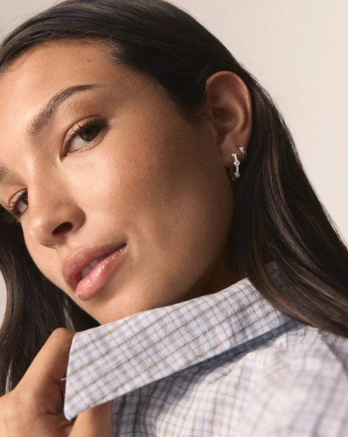Lucy Williams Tennis Small Hoop Earrings | Silver Plated Earrings Missoma