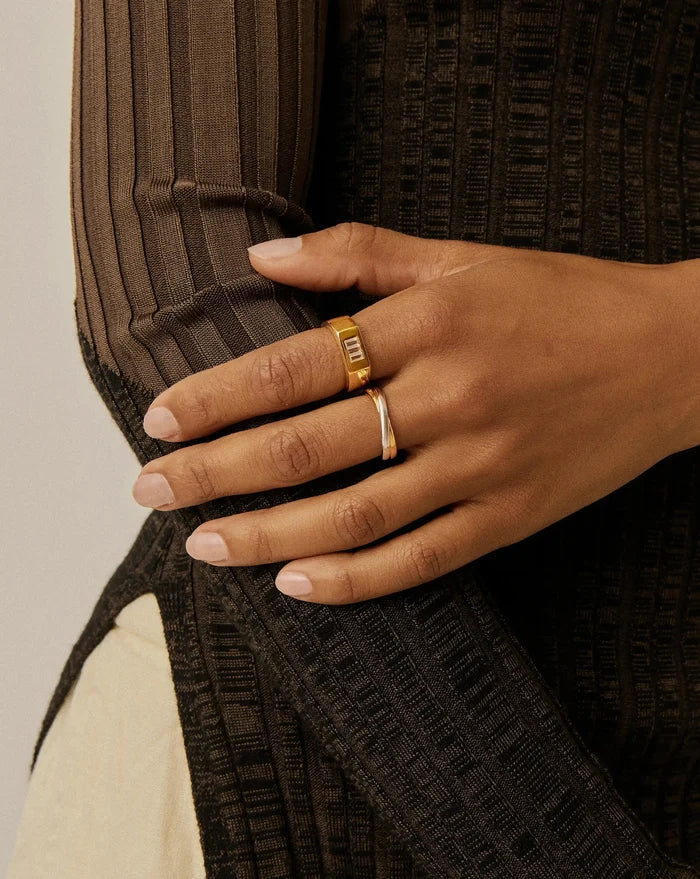 Lucy Williams Triple Stone Chunky Ring | 18k Gold Plated Rings Missoma