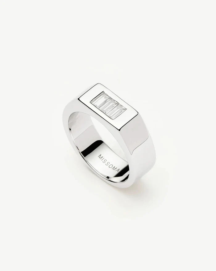 Lucy Williams Triple Stone Chunky Ring | Silver Plated Rings Missoma