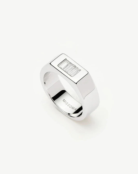 Lucy Williams Triple Stone Chunky Ring | Silver Plated Rings Missoma