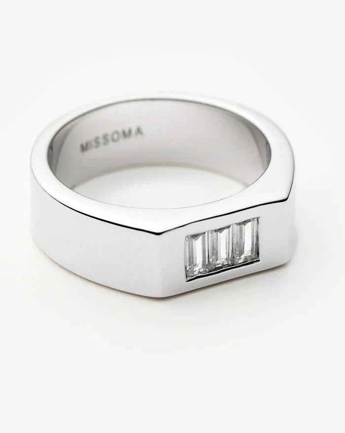 Lucy Williams Triple Stone Chunky Ring | Silver Plated Rings Missoma